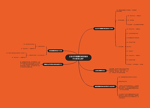 企业对外捐赠机械设备会计分录怎么做?思维导图