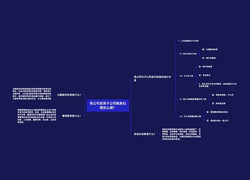 母公司投资子公司账务处理怎么做？