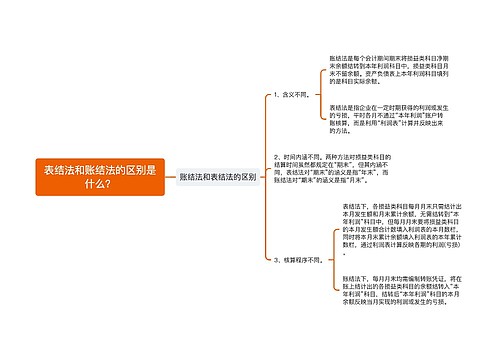 表结法和账结法的区别是什么？