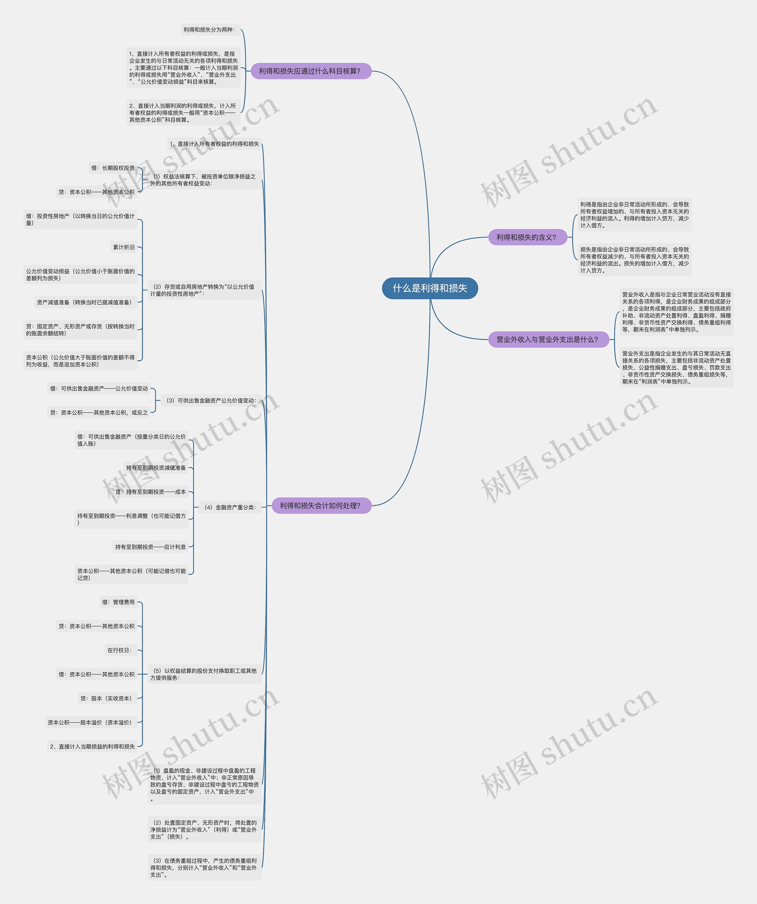 什么是利得和损失思维导图