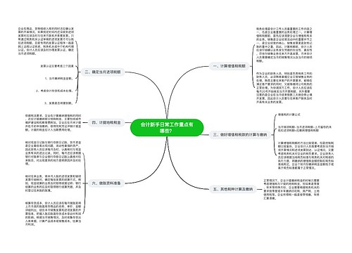 会计新手日常工作重点有哪些？