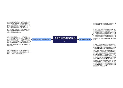 支票丢失后的程序怎么做？