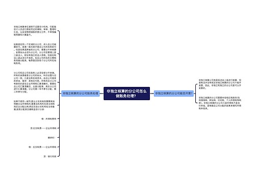 非独立核算的分公司怎么做账务处理？