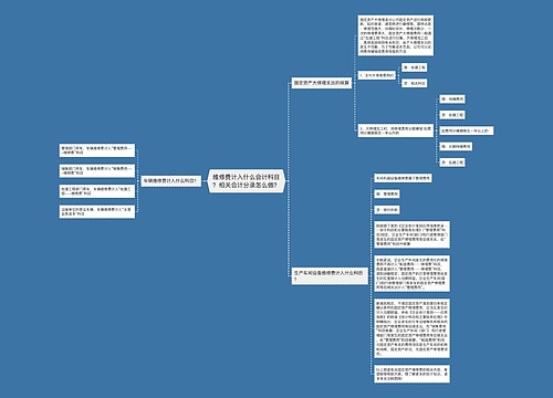 维修费计入什么会计科目？相关会计分录怎么做？思维导图