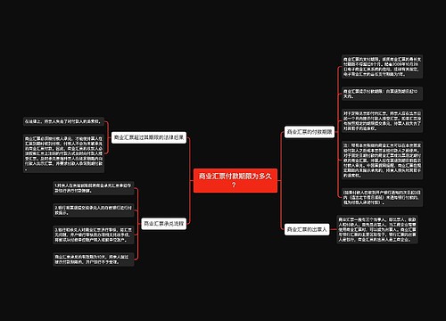 商业汇票付款期限为多久？