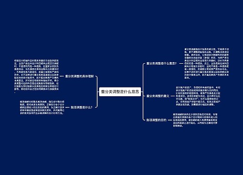 重分类调整是什么意思