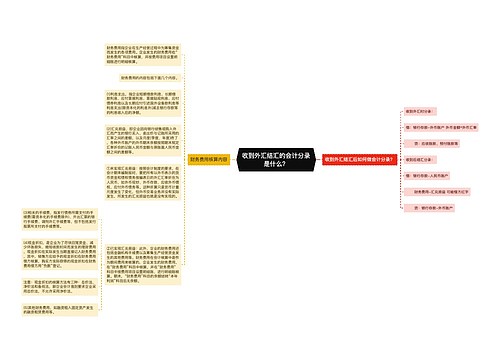 收到外汇结汇的会计分录是什么？思维导图