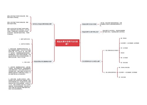 现金支票可否用于支付货款？