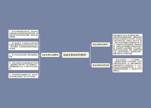 现金支票应如何使用？