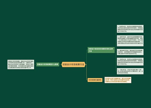 初级会计存货核算方法