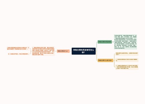 转账支票的用途填写怎么做？