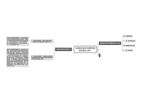 长期股权投资交易费用账务处理怎么做？
