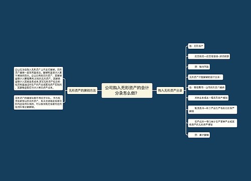 公司购入无形资产的会计分录怎么做？思维导图