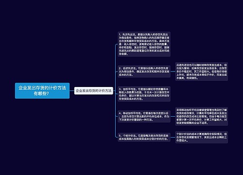 企业发出存货的计价方法有哪些？