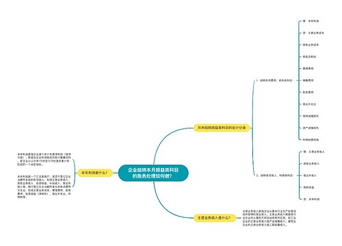 企业结转本月损益类科目的账务处理如何做？