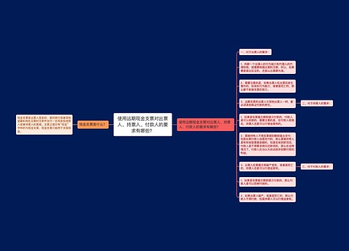 使用远期现金支票对出票人、持票人、付款人的要求有哪些？