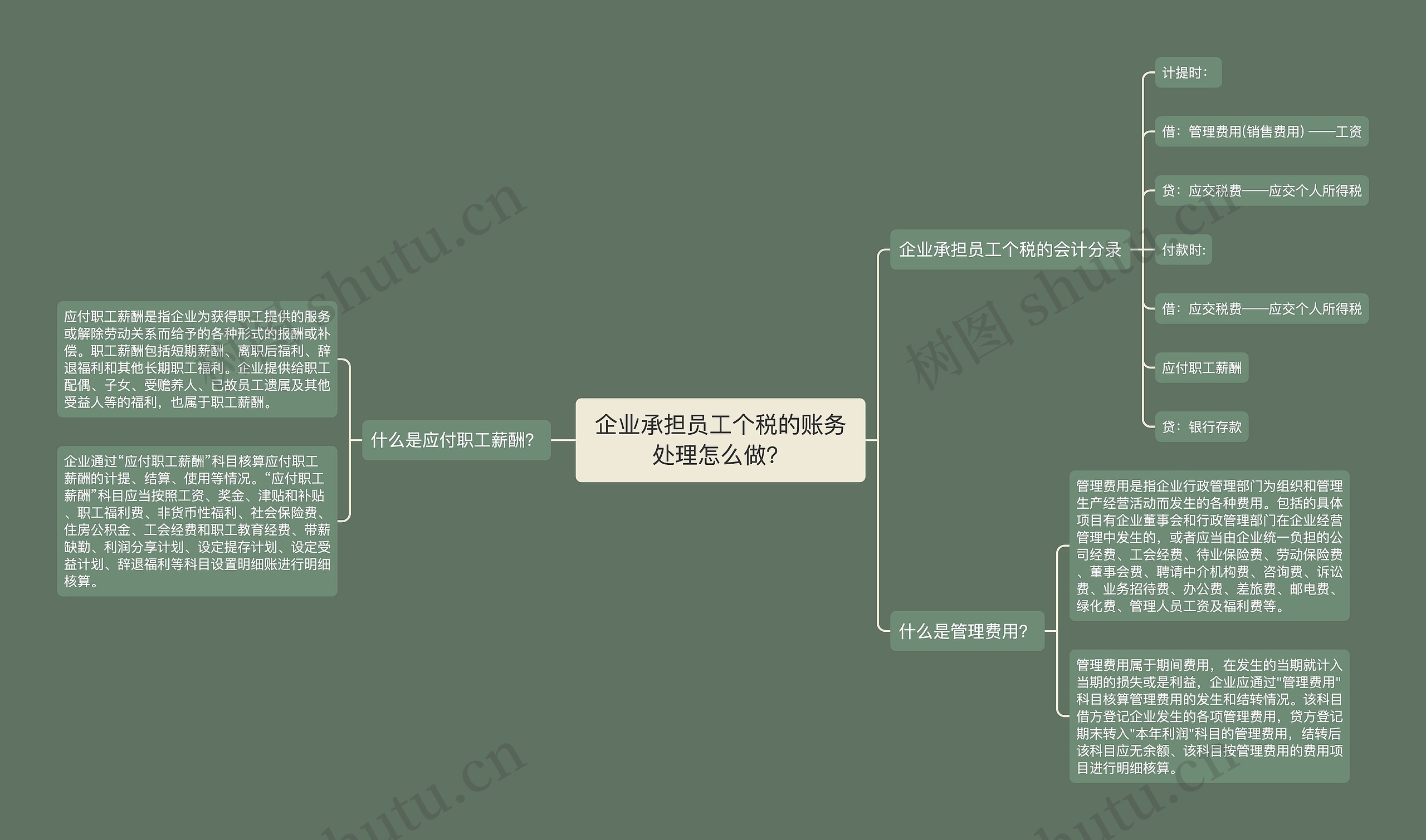 企业承担员工个税的账务处理怎么做？