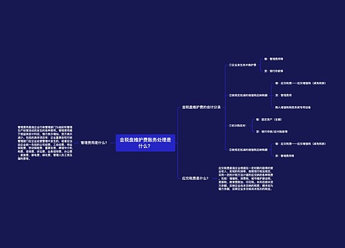 金税盘维护费账务处理是什么？