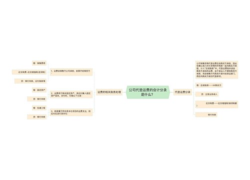 公司代垫运费的会计分录是什么？