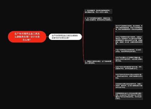 生产车间领用五金工具怎么做账务处理?会计分录怎么做?思维导图