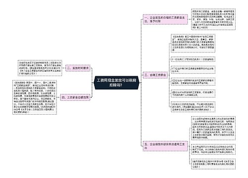 工资用现金发放可以税前扣除吗？