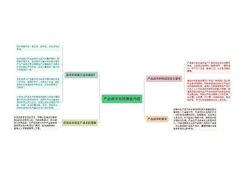 产品成本包括哪些内容