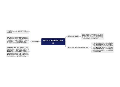 单步式利润表的特点是什么