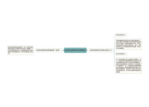 投资回报率的四种算法