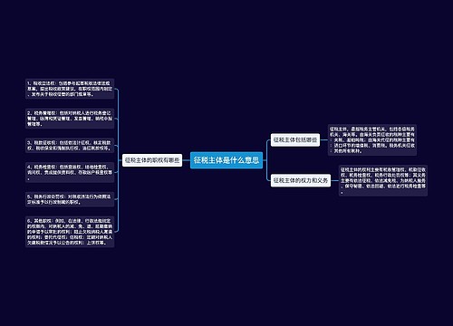 征税主体是什么意思