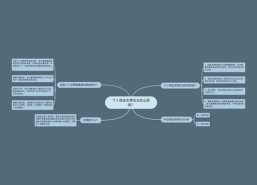 个人现金支票应当怎么取钱？