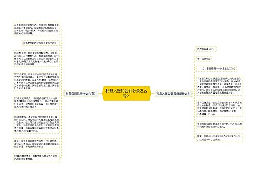 利息入账的会计分录怎么写？思维导图