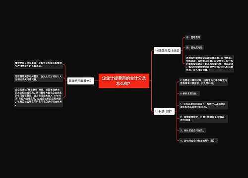 企业计提费用的会计分录怎么做？