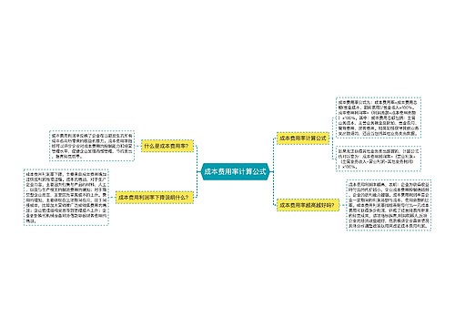 成本费用率计算公式