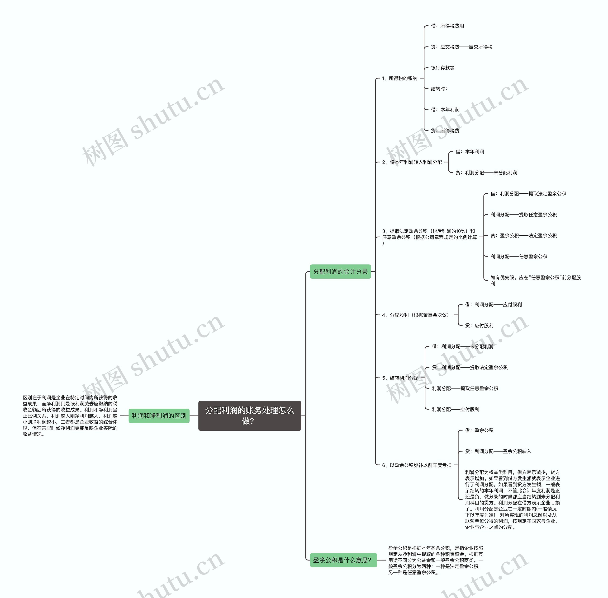 分配利润的账务处理怎么做？思维导图