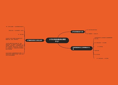 公司社保退回账务处理是什么？