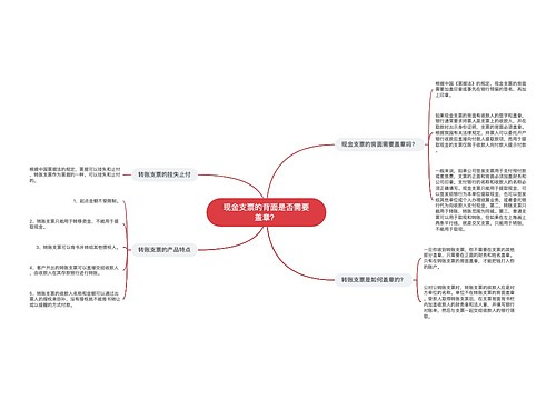 现金支票的背面是否需要盖章？