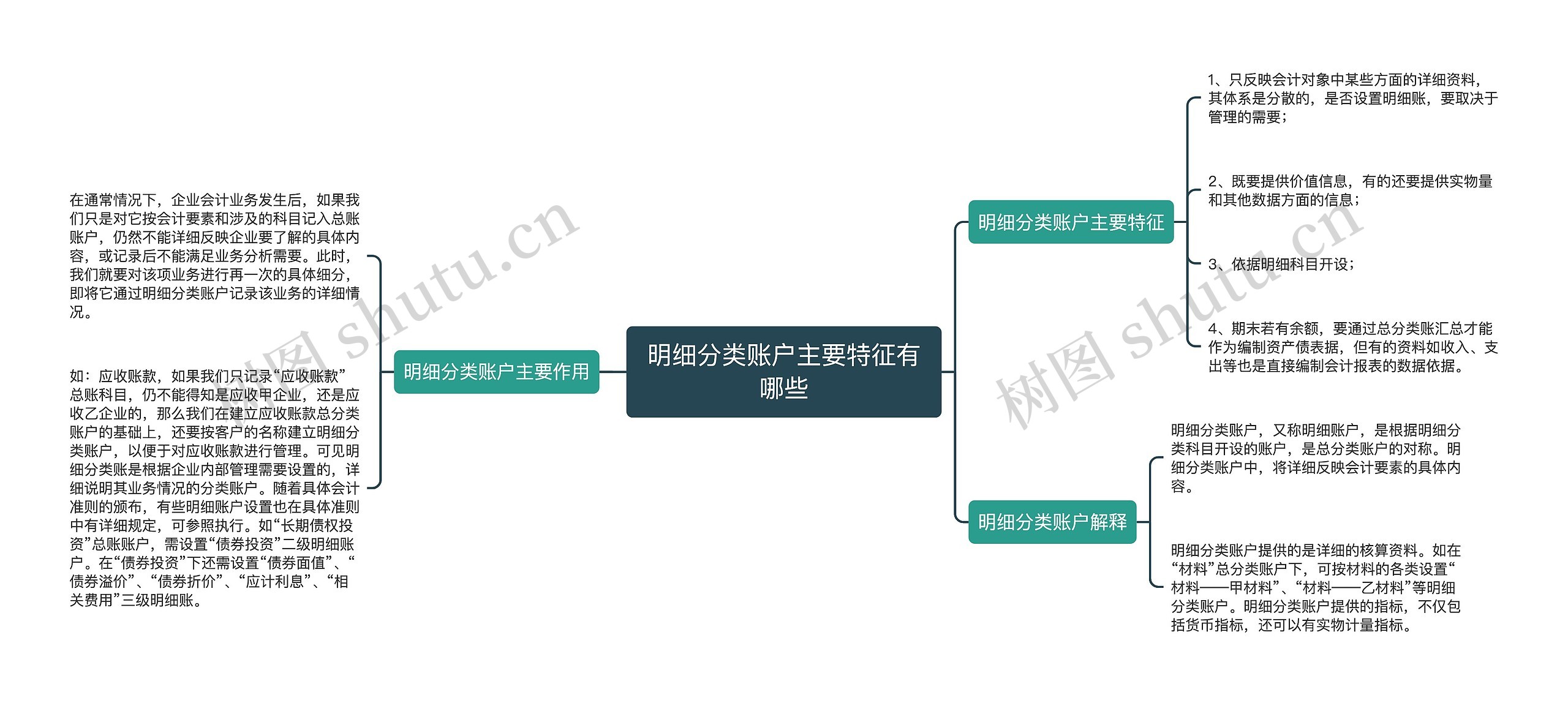 明细分类账户主要特征有哪些思维导图