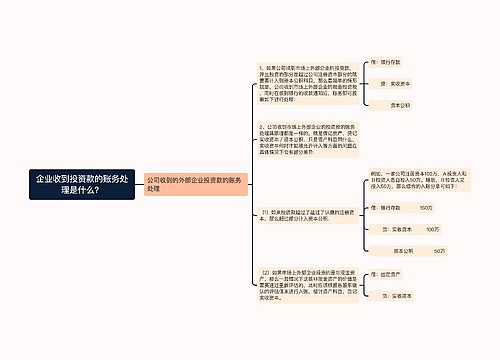 企业收到投资款的账务处理是什么？