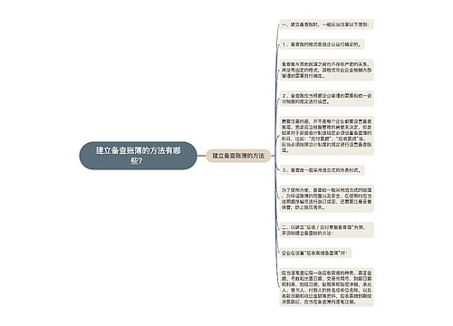 建立备查账簿的方法有哪些？