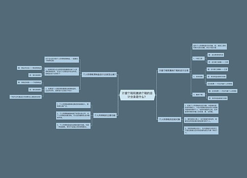 计提个税和缴纳个税的会计分录是什么？思维导图
