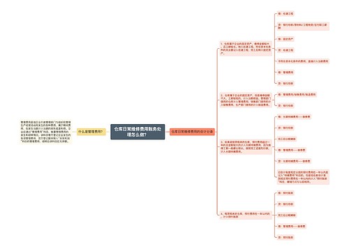 仓库日常维修费用账务处理怎么做？