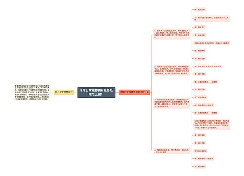 仓库日常维修费用账务处理怎么做？