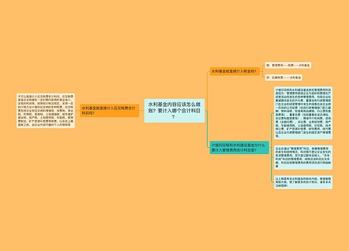 水利基金内容应该怎么做账？要计入哪个会计科目？