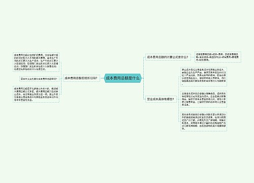 成本费用总额是什么