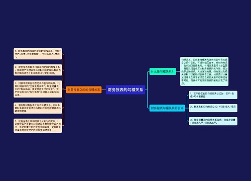 财务报表的勾稽关系