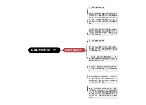 财务报表的作用是什么？