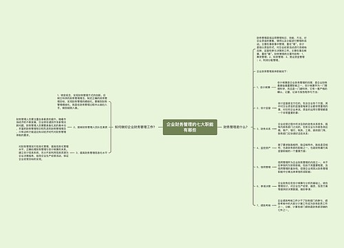 企业财务管理的七大职能有哪些