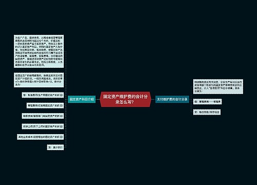 固定资产维护费的会计分录怎么写？