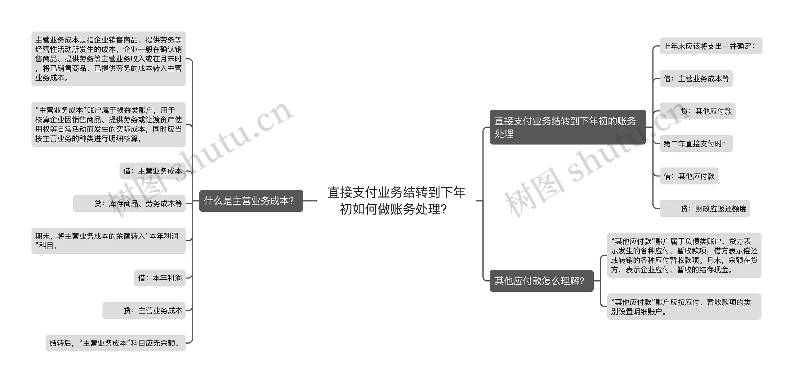 直接支付业务结转到下年初如何做账务处理？