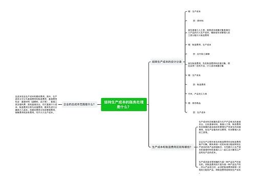 结转生产成本的账务处理是什么？